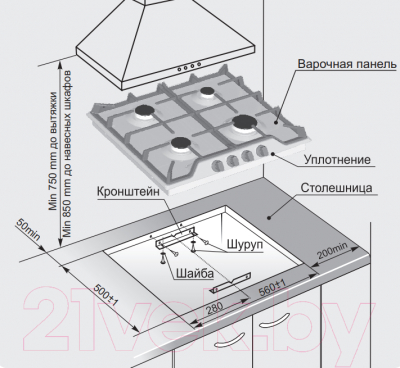 Газовая варочная панель GEFEST ПВГ 1212 К2- фото4