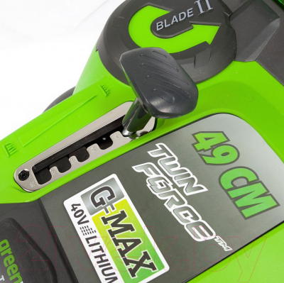 Газонокосилка электрическая Greenworks Twin Force G40LM49DB- фото8