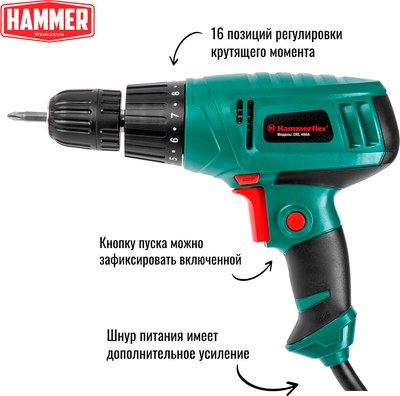 Дрель-шуруповерт Hammer Flex DRL400A- фото3