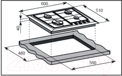 Газовая варочная панель Weissgauff HGG641BV- фото2