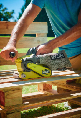 Ленточная шлифовальная машина Ryobi R18BS-0- фото3