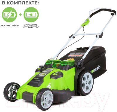 Газонокосилка электрическая Greenworks G40LM49DBK4- фото
