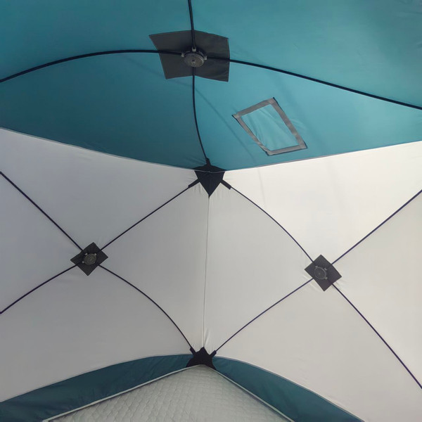 Палатка-баня Пингвин Shelters Призма (белый/зеленый)- фото2