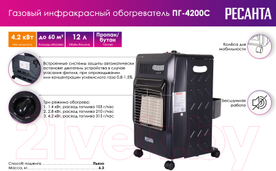Газовый обогреватель Ресанта ПГ-4200С (67/5/12)- фото9