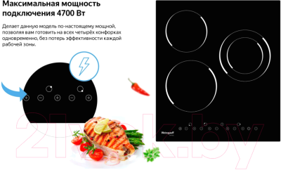 Электрическая варочная панель Weissgauff HVF431B- фото4