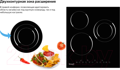 Электрическая варочная панель Weissgauff HVF431B- фото5