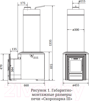 Печь-каменка ТМФ Скоропарка III Inox Люмина Б 35400 (черная бронза)- фото3