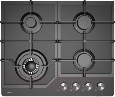 Газовая варочная панель Akpo PGA 604 FGC BL Turbo- фото
