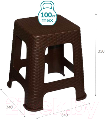 Табурет пластиковый Violet Ротанг / 220101- фото3