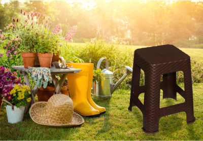 Табурет пластиковый Violet Ротанг / 220101- фото4