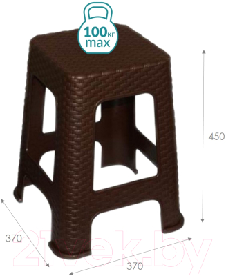 Табурет пластиковый Violet Ротанг / 220201- фото3