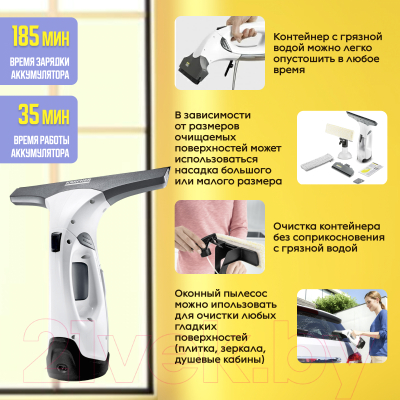 Стеклоочиститель Karcher WV 2 Premium Plus White (1.633-216.0)- фото5