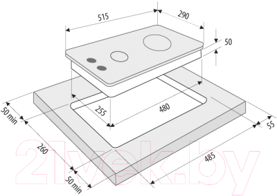 Газовая варочная панель Krona Calore 30 BL / 00026310- фото2