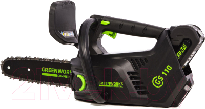 Электропила цепная Greenworks GD40TCS бесщеточная 40V 25см / 2003807- фото6