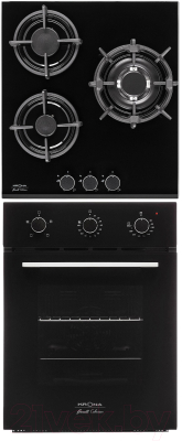 Комплект встраиваемой техники Krona Breve 45 BL + Fiero 45 BL- фото