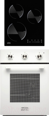 Комплект встраиваемой техники Krona Corrente 45 WH + Ombra 45 BL- фото