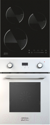 Комплект встраиваемой техники Krona Sonata 45 WH + Ombra 45 BL- фото