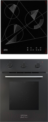 Комплект встраиваемой техники Krona Stretto 45 BL + Fidato 45 BL- фото