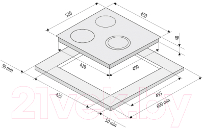 Комплект встраиваемой техники Krona Stretto 45 BL + Fidato 45 BL- фото7