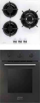 Комплект встраиваемой техники Krona Stretto 45 BL + Fiero 45 WH- фото