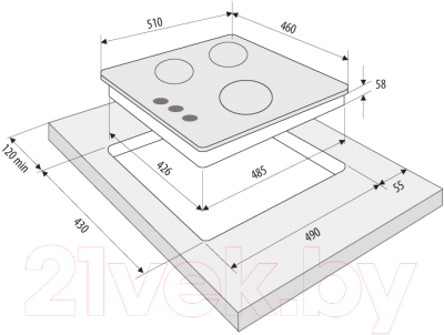 Комплект встраиваемой техники Krona Stretto 45 BL + Fiero 45 WH- фото7