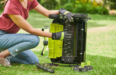 Аэратор-скарификатор для газона аккумуляторный Ryobi RY18SFX35A-0 One +- фото4