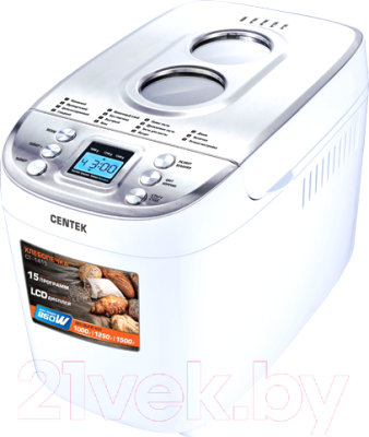 Хлебопечка Centek CT-1415 (белый/сталь)- фото