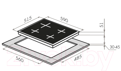 Газовая варочная панель HOMSair HGG646BK- фото2