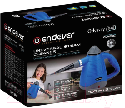 Пароочиститель Endever Odyssey Q-443 (черный/синий)- фото2
