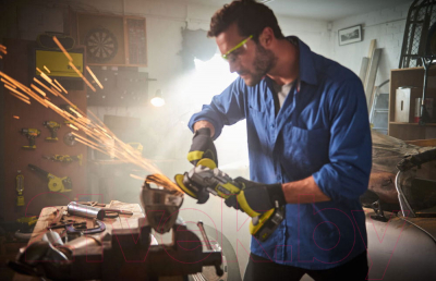 Угловая шлифовальная машина Ryobi R18AG7-140S (5133004231)- фото4