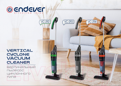 Вертикальный пылесос Endever SkyClean VC-292 (черный/зеленый)- фото2
