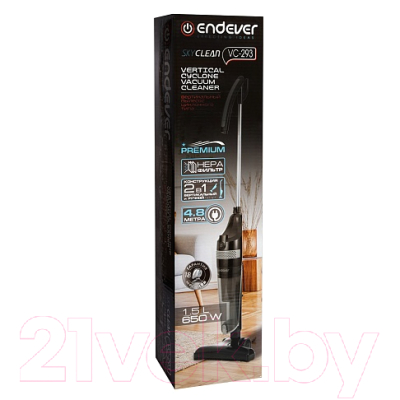 Вертикальный пылесос Endever SkyClean VC-293 (черный/серый)- фото5