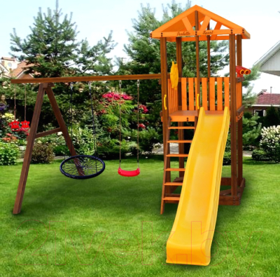 Игровой комплекс Perfetto Sport Pitigliano-3 + качели Паутина- фото10