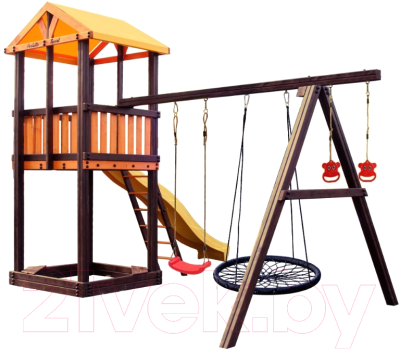 Игровой комплекс Perfetto Sport Pitigliano-3 + качели Паутина- фото3