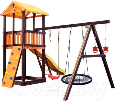 Игровой комплекс Perfetto Sport Pitigliano 4 + качели Паутина- фото