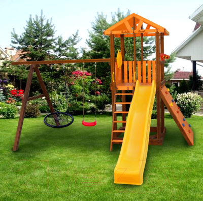 Игровой комплекс Perfetto Sport Pitigliano 5 + качели Паутина- фото2