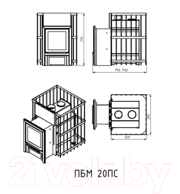 Печь-каменка Мета-бел ПБМ 20 (в модификации ПС)- фото4