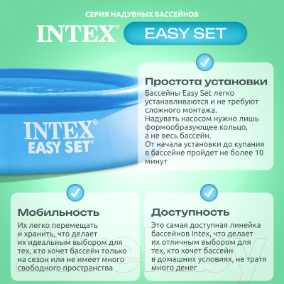 Надувной бассейн Intex Easy Set / 28106NP- фото3