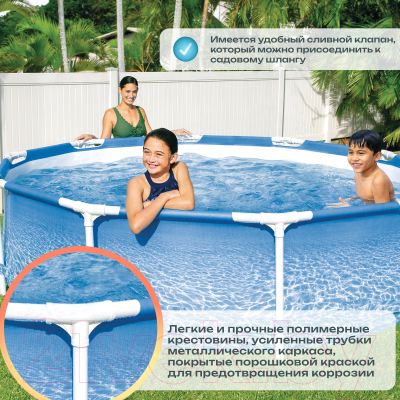 Каркасный бассейн Intex Metal Frame Beachside 28206- фото5