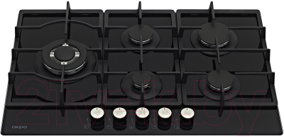 Газовая варочная панель Akpo PGA 755 WGC-T BL- фото2