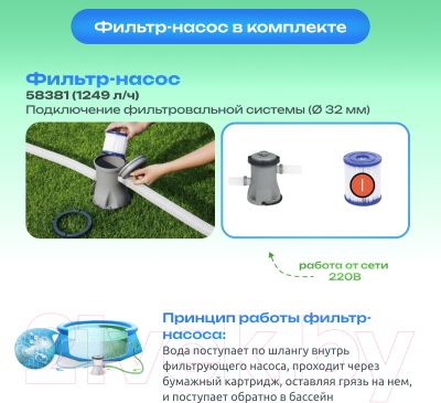 Каркасный бассейн Bestway Power Steel 56629- фото5