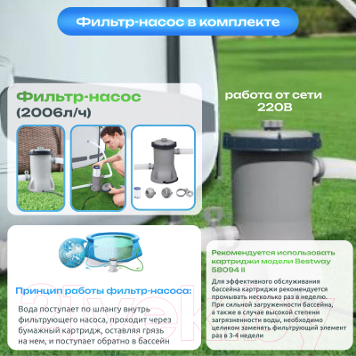 Каркасный бассейн Bestway Power Steel 56456- фото5