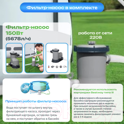 Каркасный бассейн Bestway Power Steel Swim Vista 56716- фото6