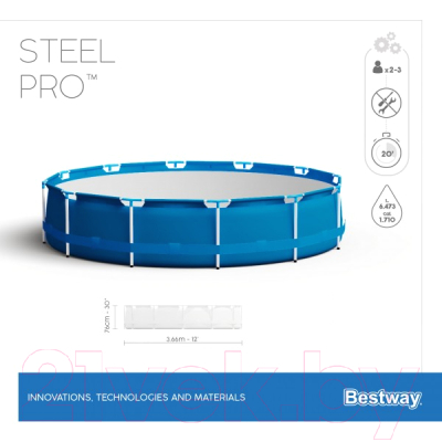 Каркасный бассейн Bestway Steel Pro 56706- фото4
