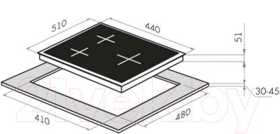 Газовая варочная панель HOMSair HGG431BK- фото2