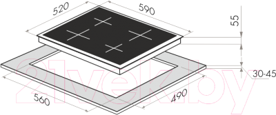 Электрическая варочная панель HOMSair HV64SMDBK- фото2