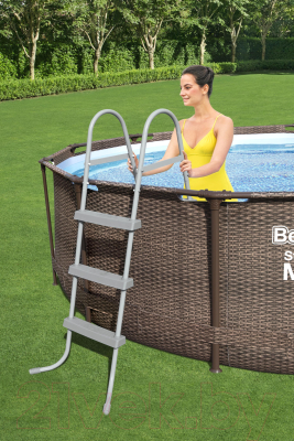 Каркасный бассейн Bestway Steel Pro MAX Ротанг 56709- фото4