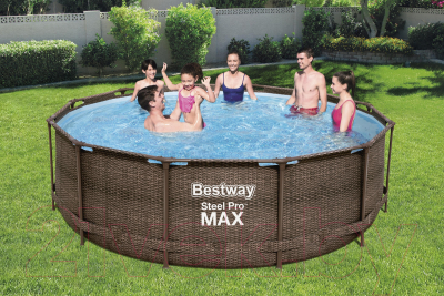 Каркасный бассейн Bestway Steel Pro MAX Ротанг 56709- фото6