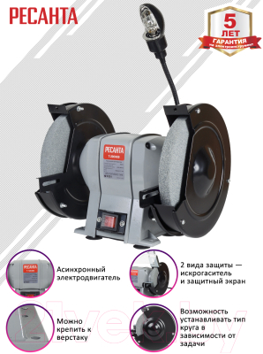 Точильный станок Ресанта Т-200/450 (75/7/3)- фото7