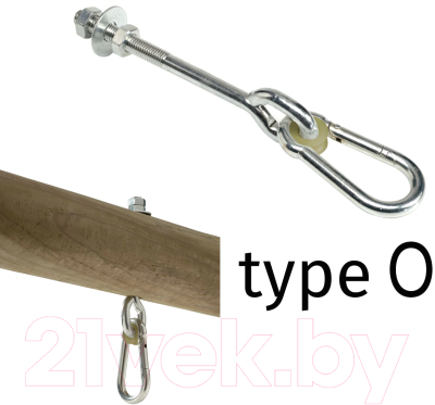 Подвес для детских качелей KBT сквозной тип O М10 100мм / 811.002.010.001- фото2